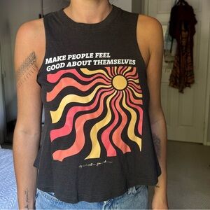 Spiritual Gangster Black Muscle Tee with Vibrant Graphic